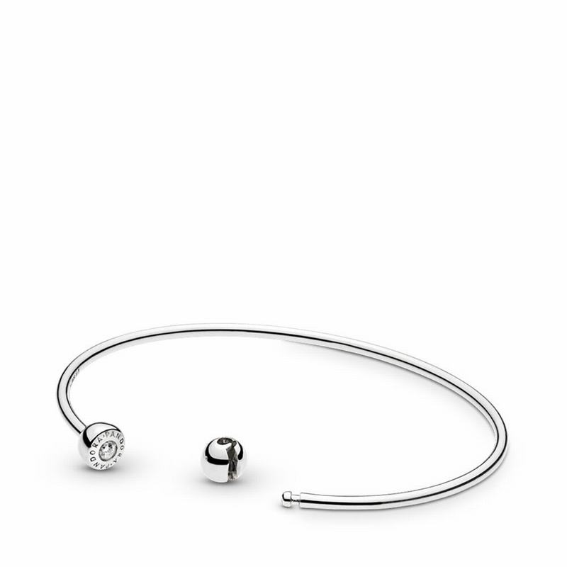 Pandora ESSENCE Silver Open Bangle NZ, Sterling Silver (260158-TDF)